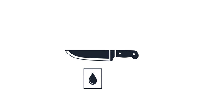 Knife with oil drop icon.