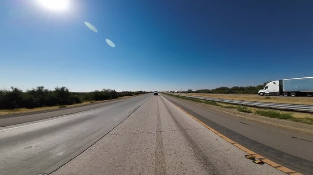Bakersfield Freeway 5 South 03 Rear View Driving Plates California USA Ultra Wide