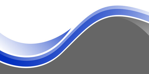 Obraz premium Blue and gray wave minimalist modern background for banner, poster, brochure, website. vector illustration 