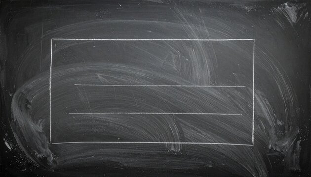 Chalkboard with rectangular outline divided into three horizontal sections