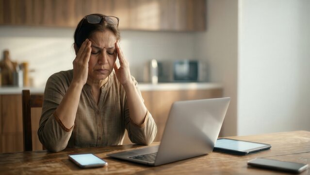 Digital Overload Stress Indian Woman Technology