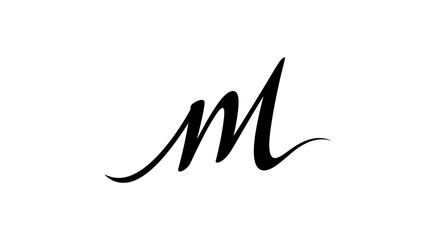 Obraz premium Large black letter M symbol.