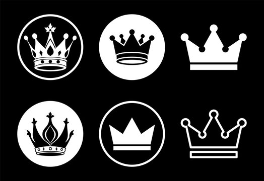White crown symbols on black background for high contrast luxury brand identity.
