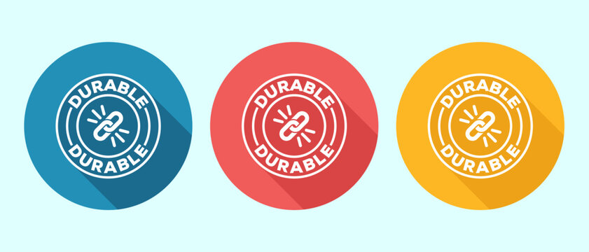 Durable link icon in circular badge for strong connection and reliability.