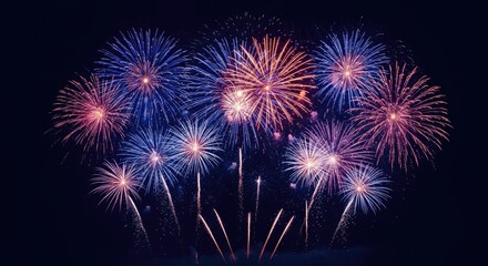 Fototapeta premium Spectacular independence day fireworks display celebrating freedom with vibrant colors and light