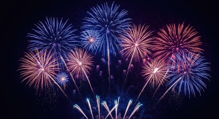 Obraz premium Spectacular independence day fireworks display a vibrant celebration of freedom and patriotism