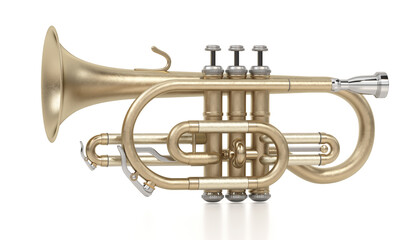 Obraz premium Trumpet isolated on white background. 3D illustration