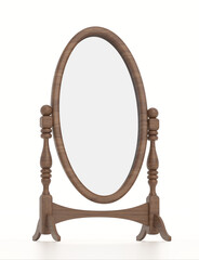 Obraz premium Body mirror isolated on white background. 3D illustration