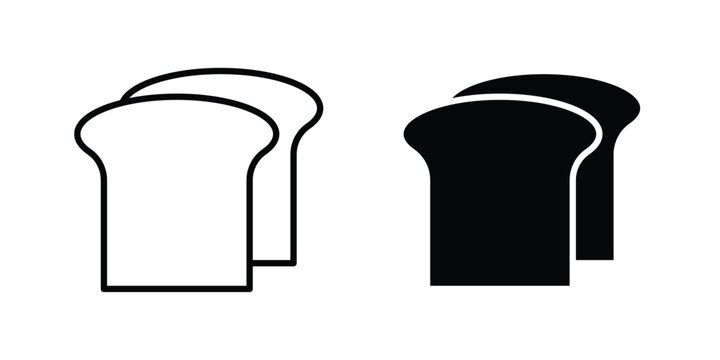 Breakfast bread icon. Line and glyph solid vector collection.