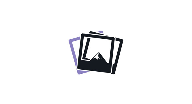 Two overlapping polaroid photo frames.