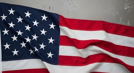 Obraz premium Close up of the american flag stars and stripes waving with patriotic symbolism and national pride