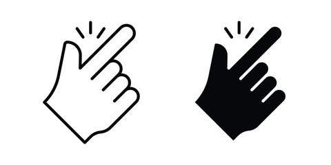 Fototapeta premium Finger snapping icon. Line and glyph solid vector collection.