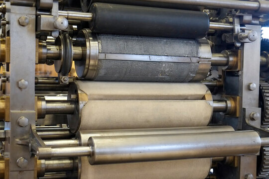 Industrial rollers in printing machine