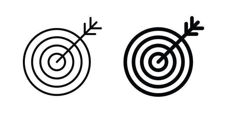 Goal icon. Line and glyph solid vector collection.