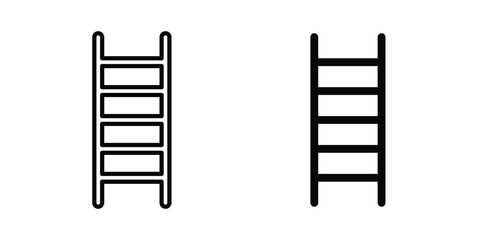Ladder icon. Line and glyph solid vector collection. © Pop