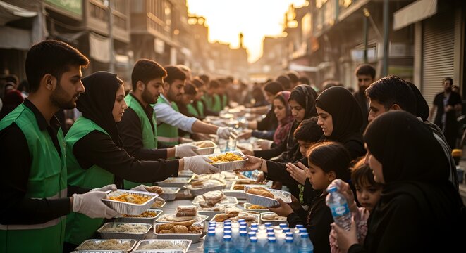 The giving of charity (food, water) to the needy on Ashura.
