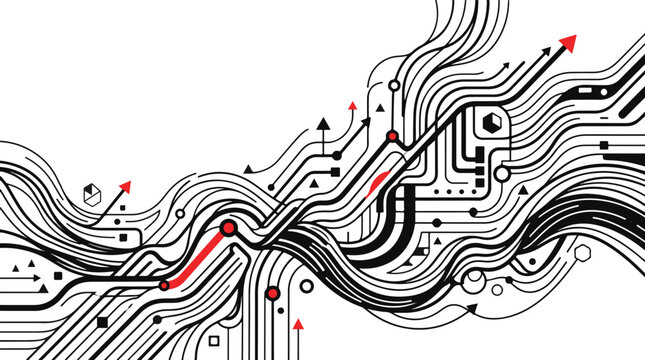 Futuristic vector concept of data flow connectivity and innovative network motion