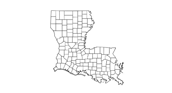 St Bernard Parish Louisiana census block map 2020 vector illustration clean GIS style isolated on white background