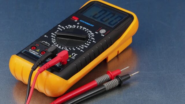 A digital multimeter for measuring the parameters of electrical circuits. Close-up. Soft focus.