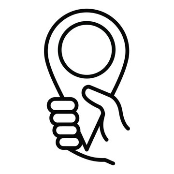Hand holding lightbulb icon symbol.