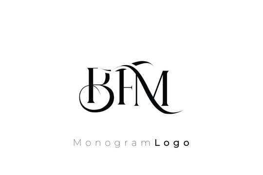 BFM Elegant Monogram Logo Design With Decorative Lettering