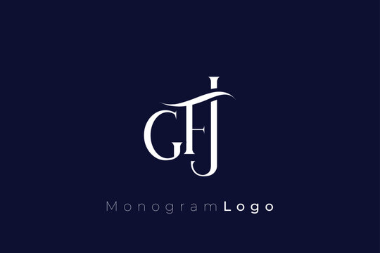 GFJ Elegant Monogram Logo Design With Decorative Lettering