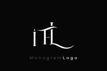 Obraz premium IFL Elegant Monogram Logo Design With Decorative Lettering