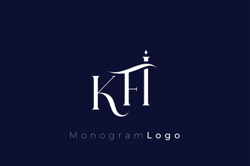 Obraz premium KFI Elegant Monogram Logo Design With Decorative Lettering
