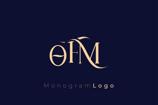 OFM Elegant Monogram Logo Design With Decorative Lettering