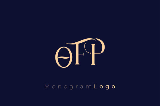 OFP Elegant Monogram Logo Design With Decorative Lettering