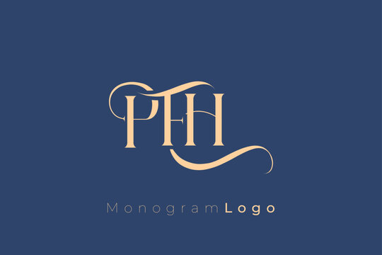 PFH Elegant Monogram Logo Design With Decorative Lettering
