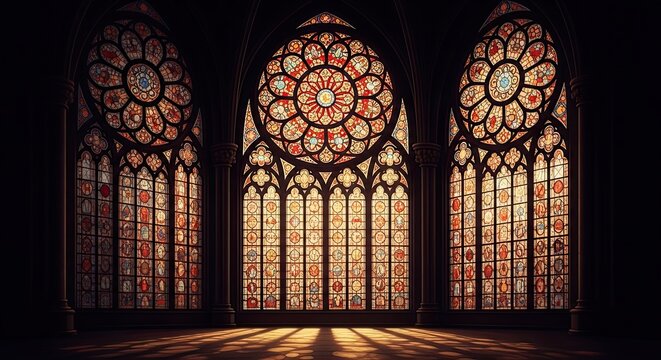 Stunning islamic background intricate rose window design in a historic architectural setting detailed art