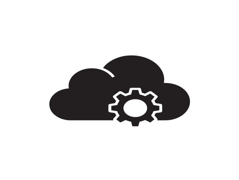 cloud computing gear integration vector illustration flat design