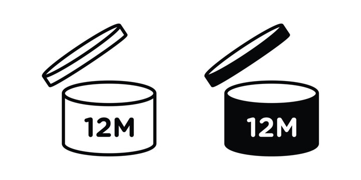12M icon solid glyph and line series icons
