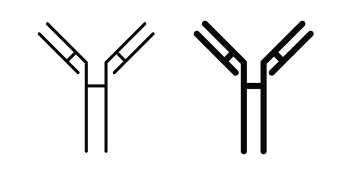 Antibody icon solid glyph and line series icons