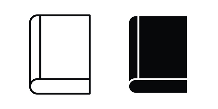 Book icon solid glyph and line series icons