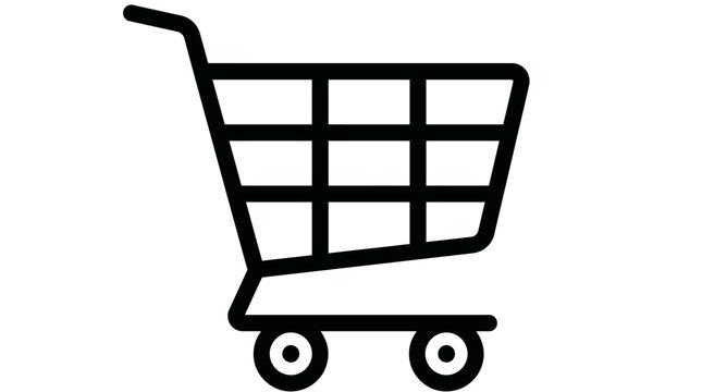 The shopping cart icon represents commerce and retail.
