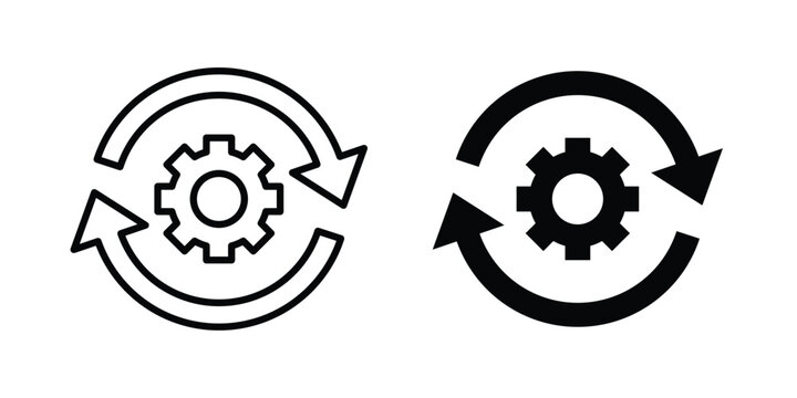 Continuous changes icon solid glyph and line series icons
