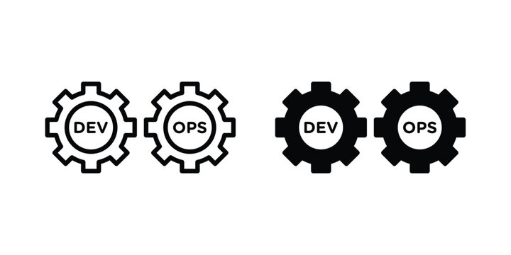 Dev ops icon solid glyph and line series icons