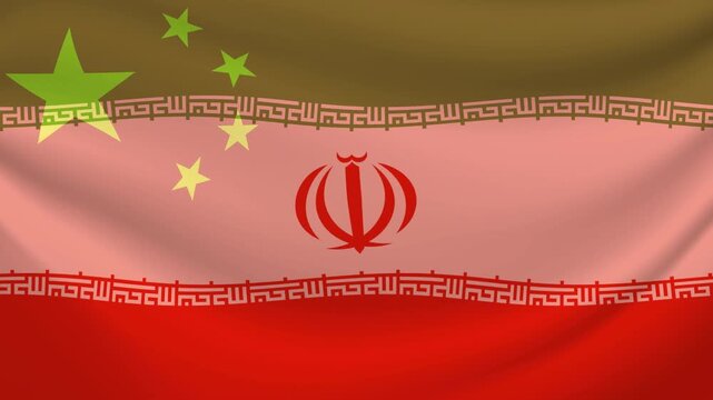 Iran v us flag animation seamless loop. 4k