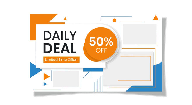 Daily Deal 50% Off Limited Time Offer - Promotional Banner Design