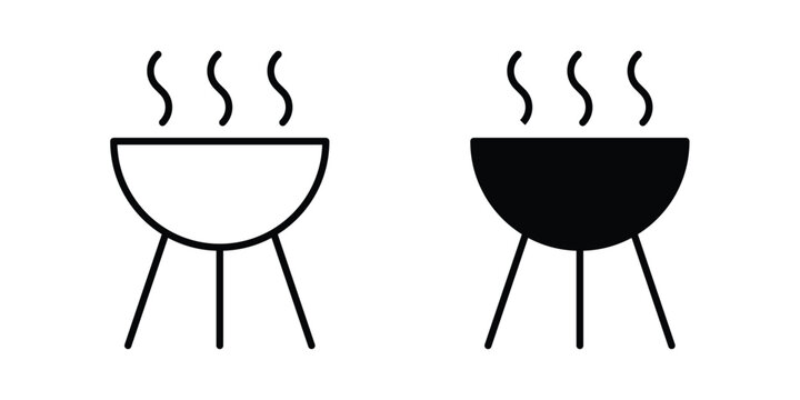 Grill icon solid glyph and line series icons