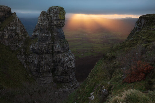 Sunrise over San Miguel peak in Burgos, Spain
