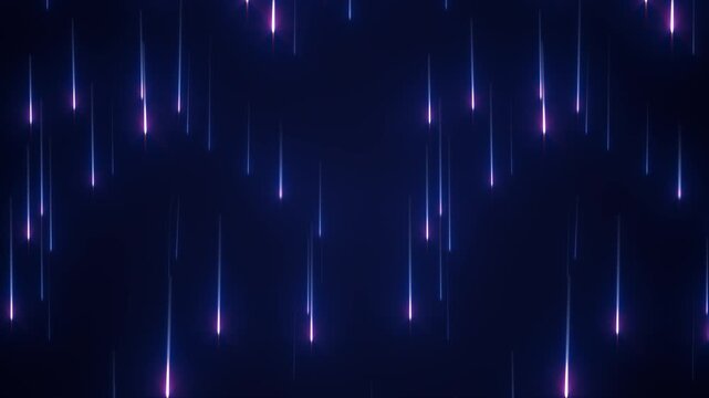 Minimal futuristic background with isolated blue and violet glowing light streaks descending across deep dark space