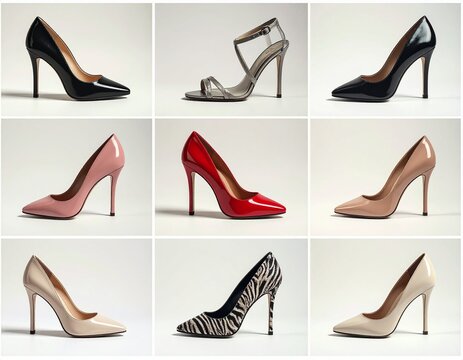different styles of high heel shoes AI generated