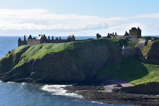 Dunnottar Castle Surrounded by Ocean Waters in Scotland