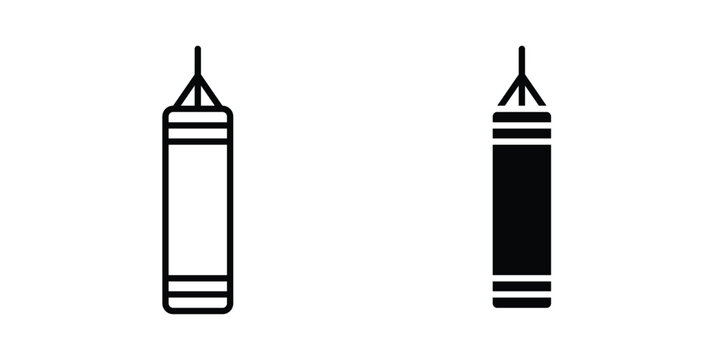 Punching bag icon solid glyph and line series icons