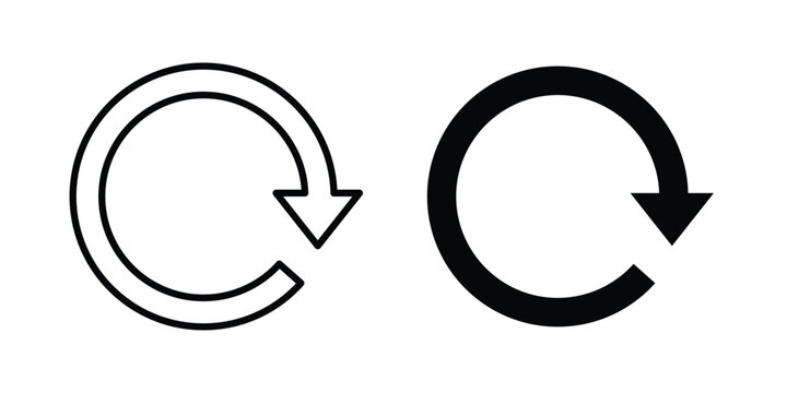 Refresh icon solid glyph and line series icons