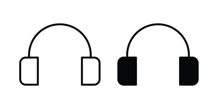 Support headset icon solid glyph and line series icons
