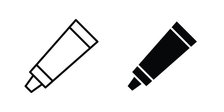 Toothpaste tube icon solid glyph and line series icons